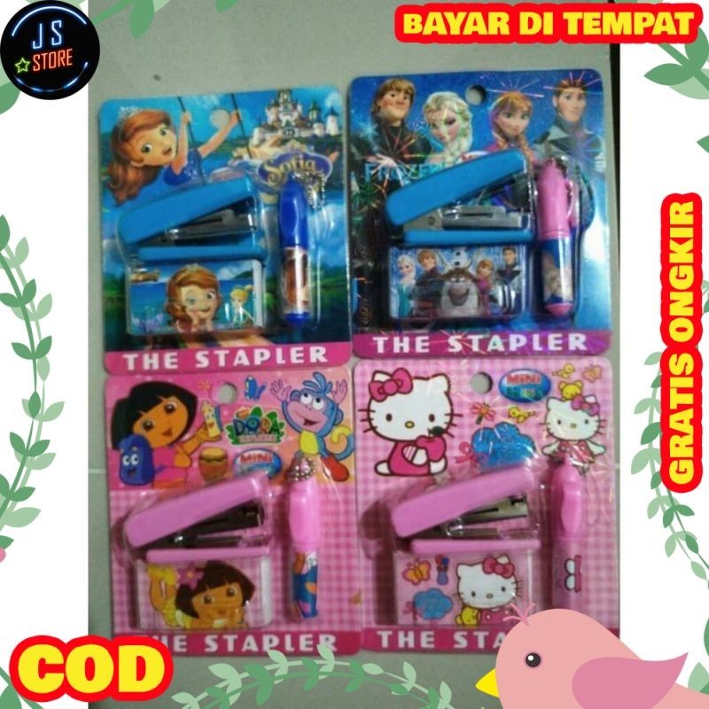 

HOT Set Staples + isi Staples - Pen Karakter HK Frozen Dora Sofia SF59