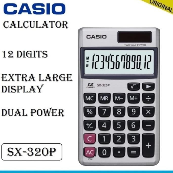 

Best! CASIO SX-320P Kalkulator Saku 12 Digit / Calculator Pocket SX320P !