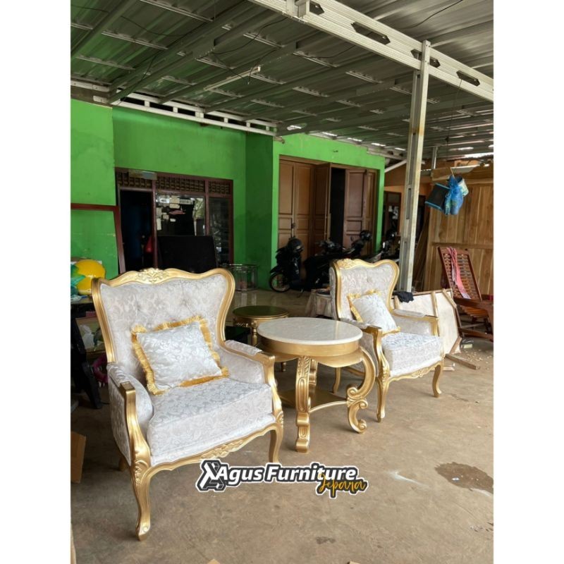 SET SOFA TERAS GOLD ELEGAN SOFA CANTIK
