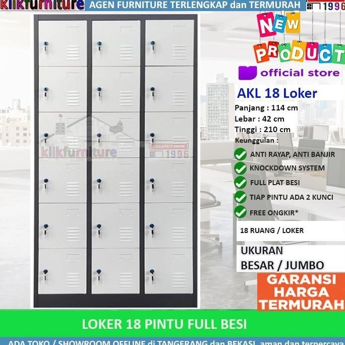 

Terlaris Loker Besi 18 Pintu Jumbo Locker Cabinet Akl18 Stok Terbatas