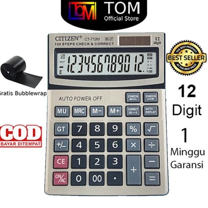 

Big Sale Kalkulator CT-712M 12 Digit - Calculator Dual 2 Power