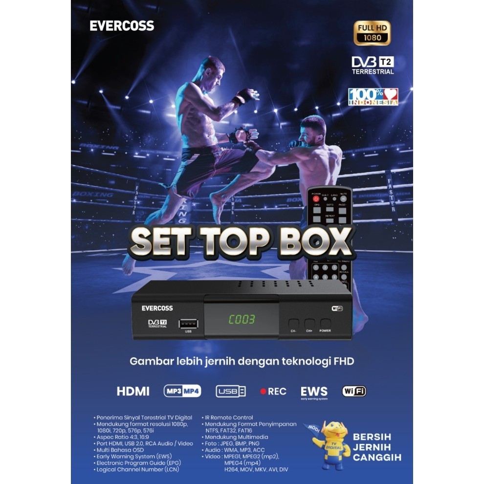Evercoss Set Top Box Pro Tv Digital Receiver Full Hd / Evercoss Stb
