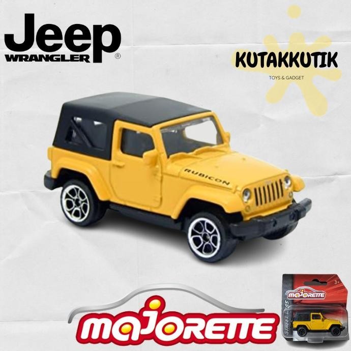 Mainan Mobil Jip Majorette Jeep Wrangler Rubicon Kuning Street Cars