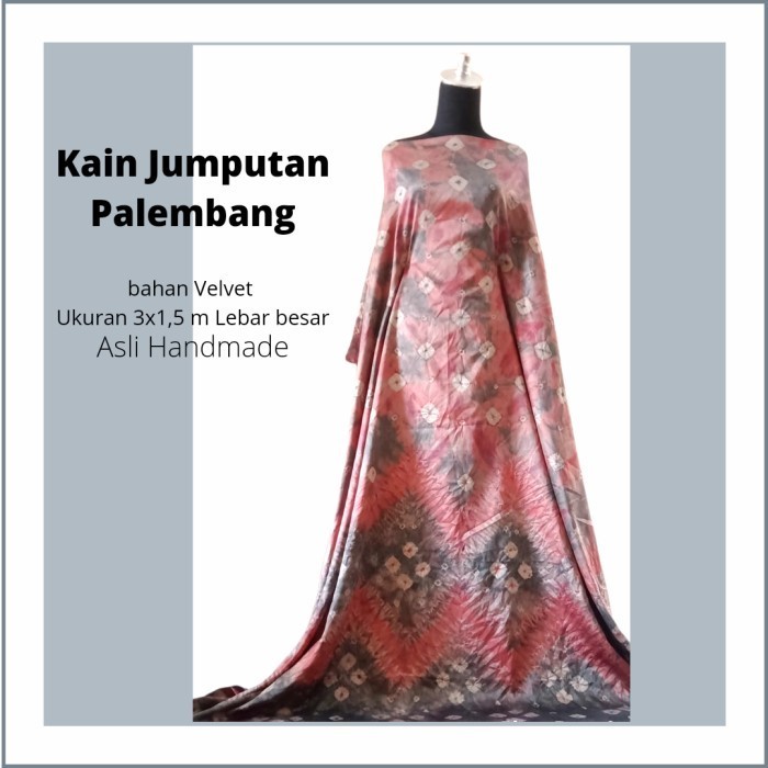 Naenggo Kain Jumputan Khas Palembang Asli Handmade Bahan Dasar Velvet 3 Meter