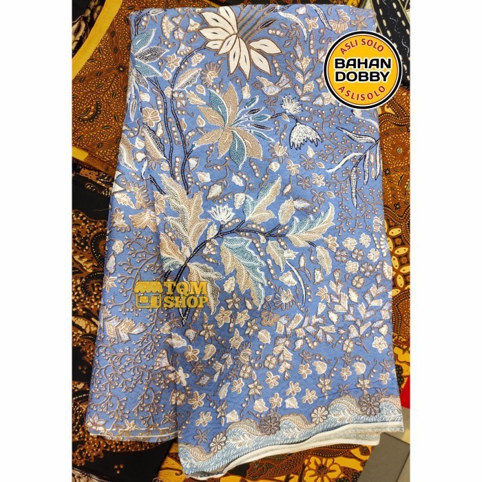 Naenggo Kain Batik Dobby Halus Soloan Dasaran Biru Soft Dobby Dolby Berserat