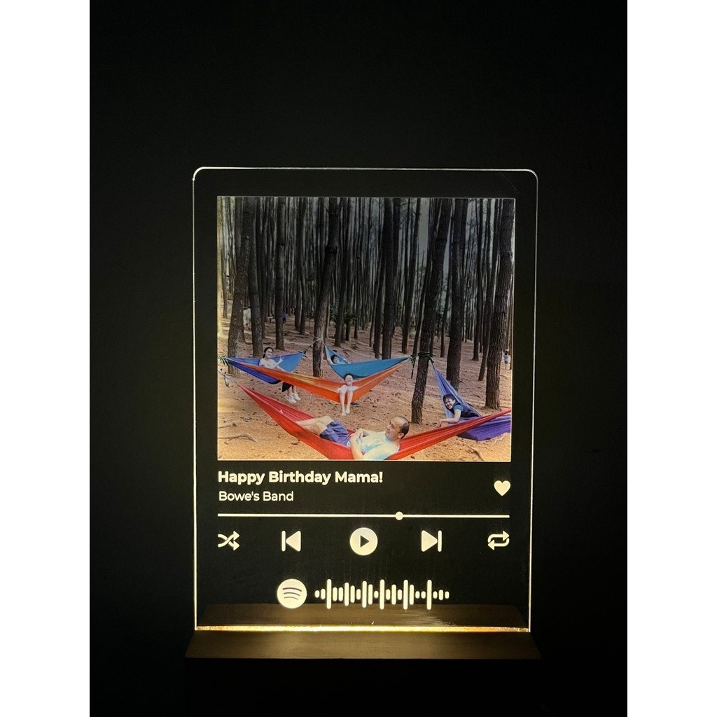 

C5Z CUSTOM ACRYLIC SPOTIFY ALBUM POLAROID WITH LED STAND KADO VALENTINE, ULANG TAHUN, GRADUATION,