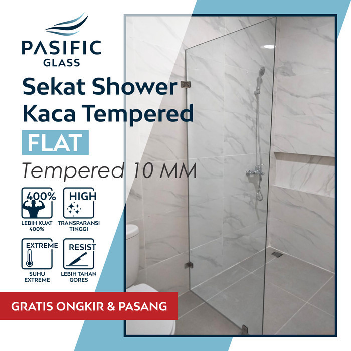 Sekat Kamar Mandi Partisi Kaca Tempered 10Mm