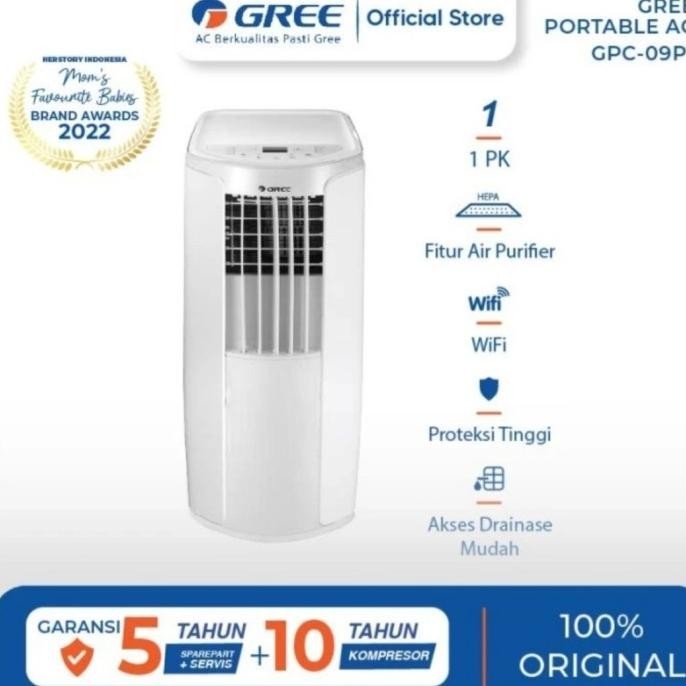 Ac Portable Standing Gree 1 Pk With Air Purifier System
