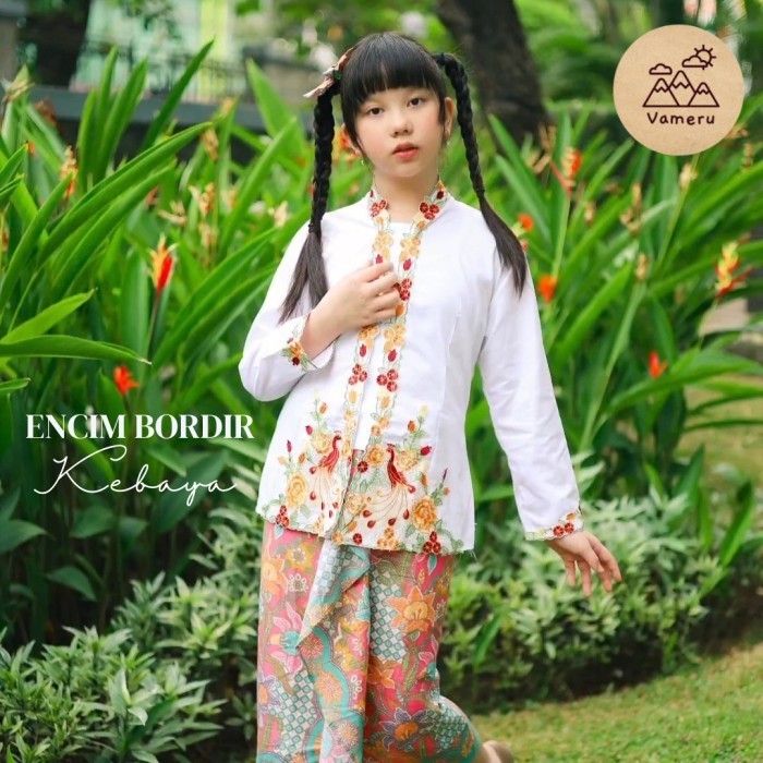 Kebaya Encim Anak Bordir Katun Jepang