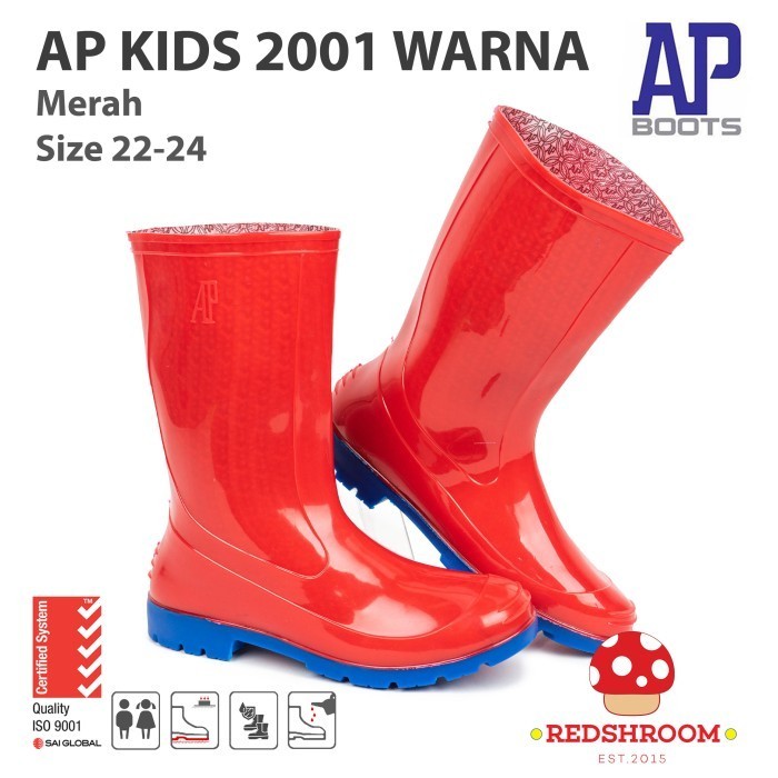 Sepatu Boot Anak Ap Boots 2001 Merah U - Sepatu Boot Karet
