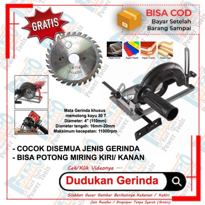 Dudukan Gerinda Tangan Gergaji Listrik + Mata Potong Circular Saw Kayu