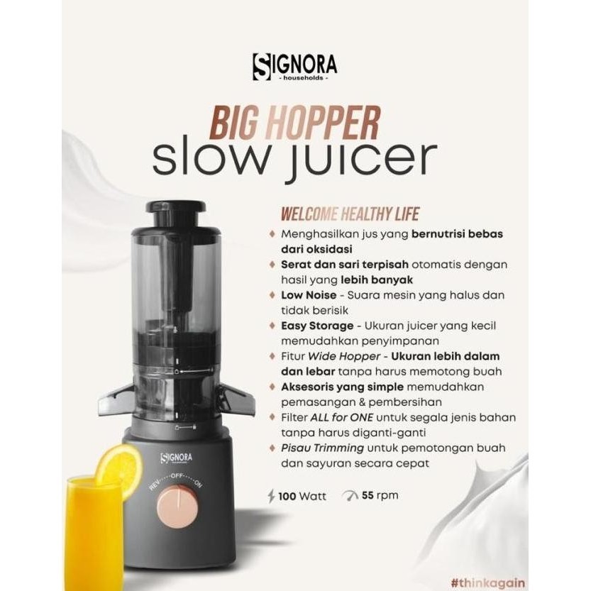 Big Hopper Slow Juicer Signora / Slow Juicer Signora #Gratisongkir Umibidah