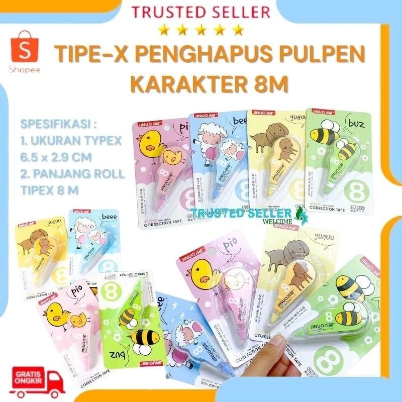 

TIPE-X KARAKTER LUCU PANJANG ROLL 8M PENGHAPUS PULPEN ALAT TULIS SEKOLAH KANTOR CORRECTION TAPE STUDENT