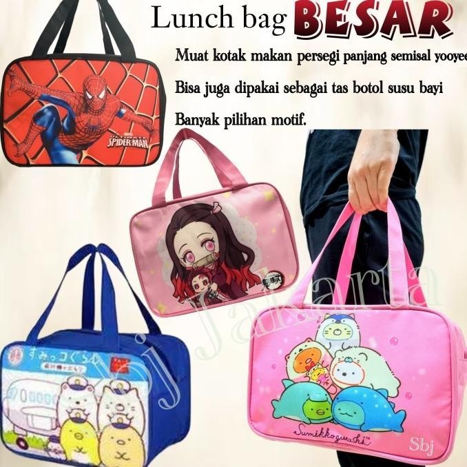 Lunch Bag Tas Bekal Insulated Lunch Bag Sumiko Sanrio Ukuran Besar Top