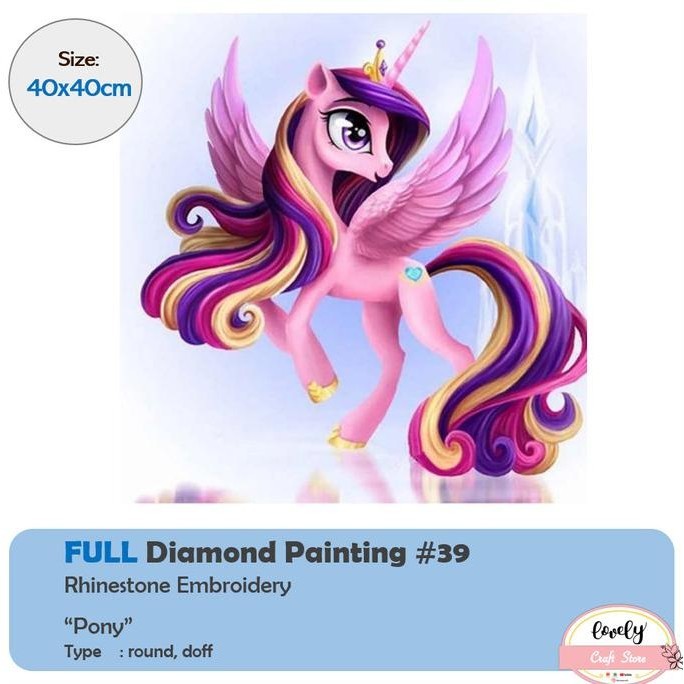 

5D Diamond painting PARTIAL 30x30 embroidery rhinestone Pony #39
