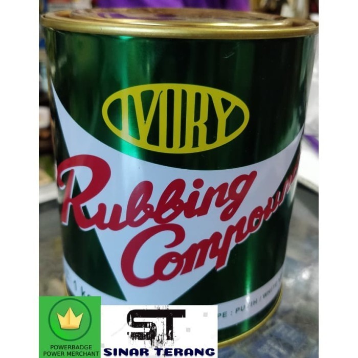 RUBBING COMPOUND IVORY KOMPON MOBIL DAN MOTOR, DEMPUL 1KG ORIGINAL