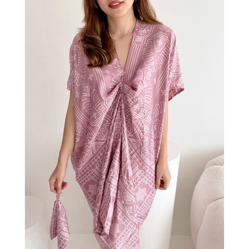 Kaftan Wanita Simple Kafttan Mewah  Baju Muslim Perempuan Games Kondangan Muslimah Dress Ibu Games20