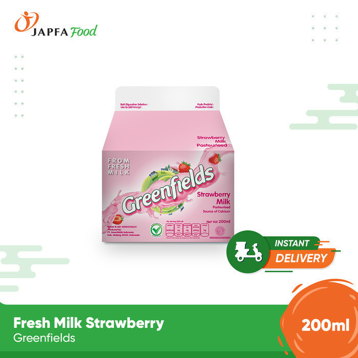 

Greenfields Fresh Milk / Susu Segar Strawberry 200 ml - 100% Fresh Milk dari Greenfields Farm