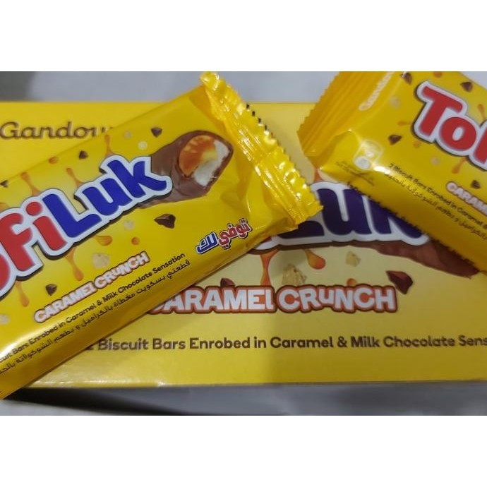 

!!!!!!] Wafer Biskuit Lapis Karamel Caramel Susu Coklat Tofiluk 22gr Gandour