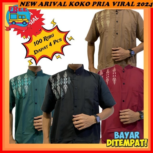 Busana Muslim Lengan Pendek Manjada Habaib Ramadhan Haibah Baju Koko Pria Dewasa Terbaru Lengan Panj
