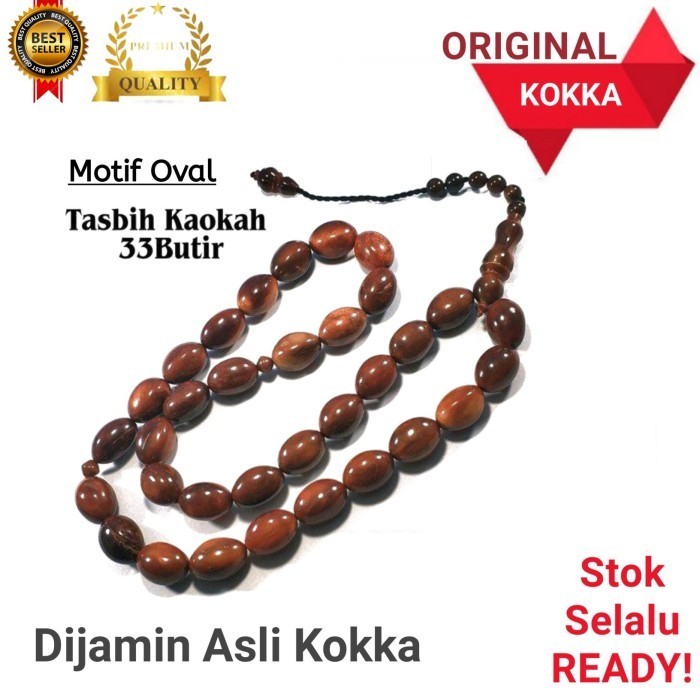 COD tasbih kayu kokka kaokah kaukah koka kaoka asli 33 butir oval