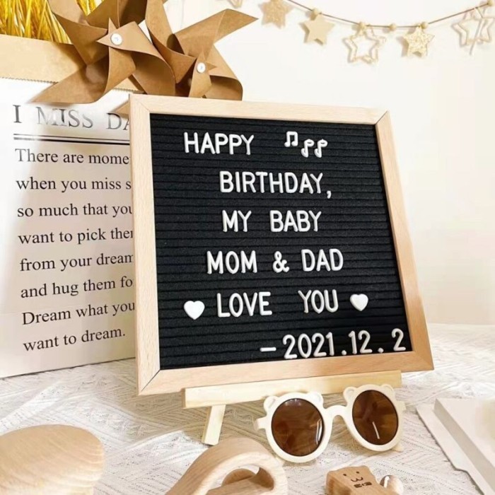 

25Cm Letter Board Baby Set Lengkap Papan Huruf Cafe Papan Nama Bayi