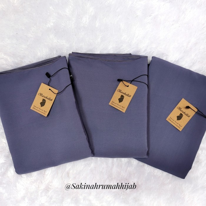 Hijab Jilbab Segi Empat Wolfis Polos 130 X 130 Syari Warna Denim