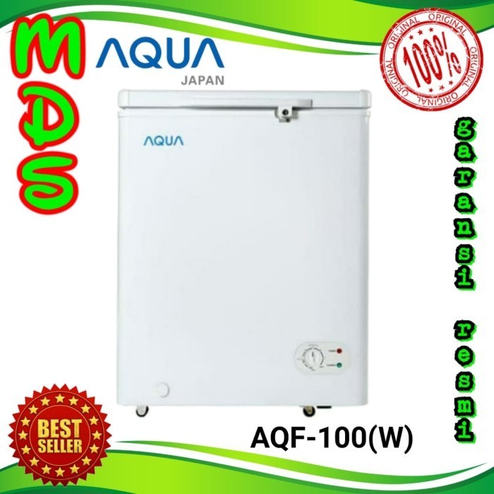 Aqua Japan Chest Freezer Box Aqf-100 (W) Pembeku Daging Es 105 Liter