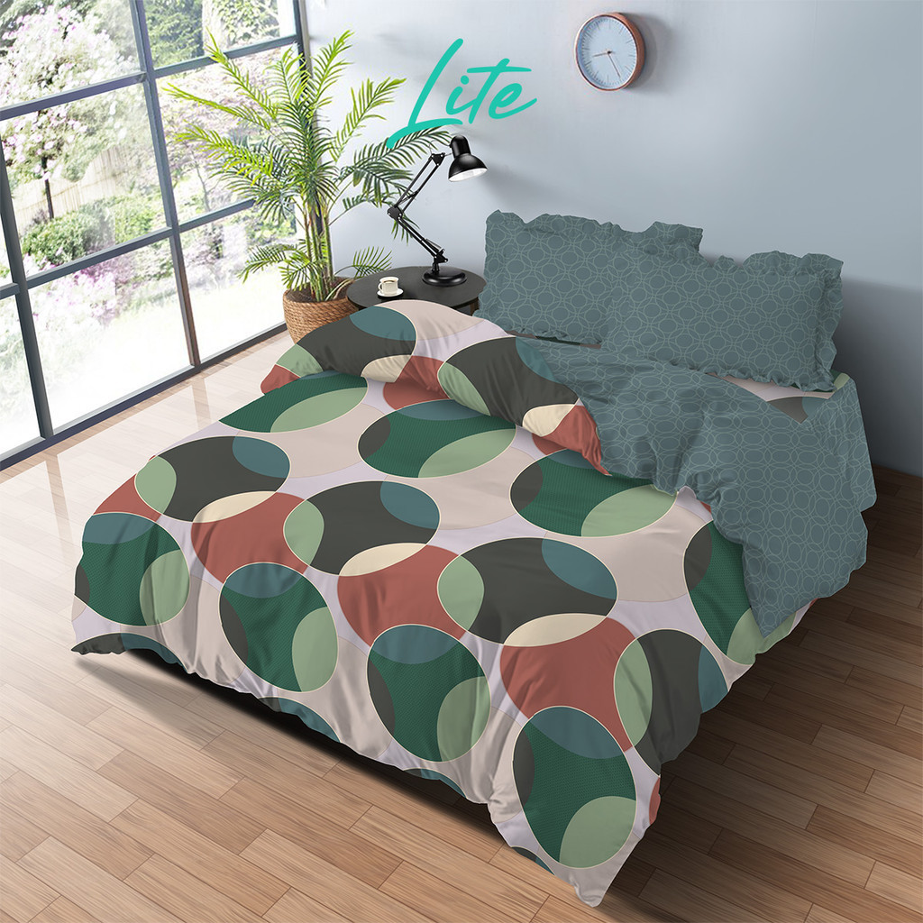 Kintakun LITE Bed Cover Set Rumbai 180 x 200 Minimalis Microfiber 39 cm
