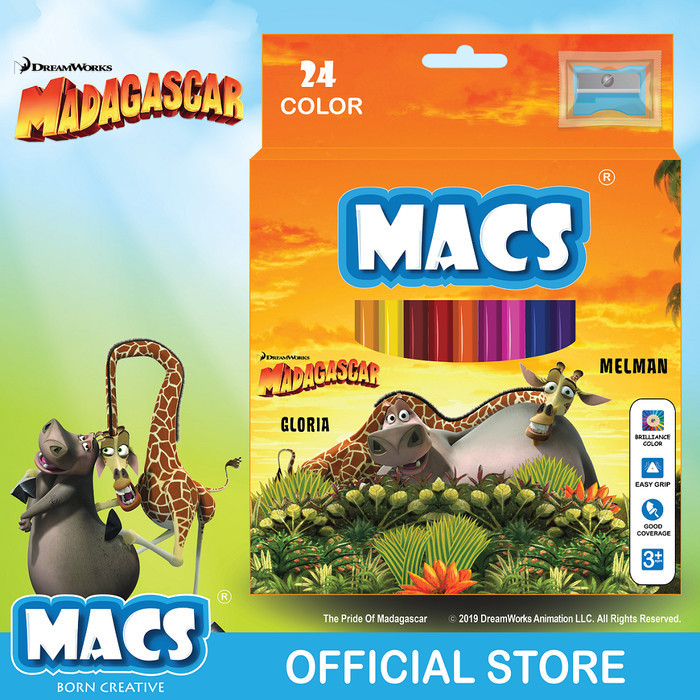 

Lucu Pensil Warna Macs 24 Color Pencils Madagascar Edition Terlaris