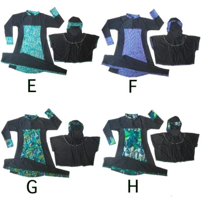 Baju Renang Muslimah Hijab Syari Dewasa Motif