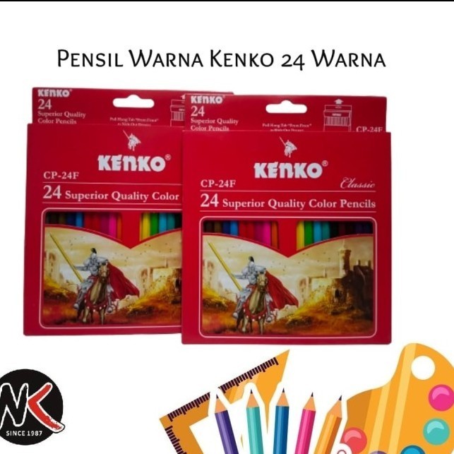 

Gaya Pensil Warna Kenko 24 Warna Kode Cp-24F Terlaris