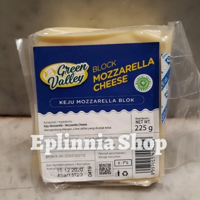 

Green Valley Block Mozarella Cheese 225 gr - Keju Mozarela