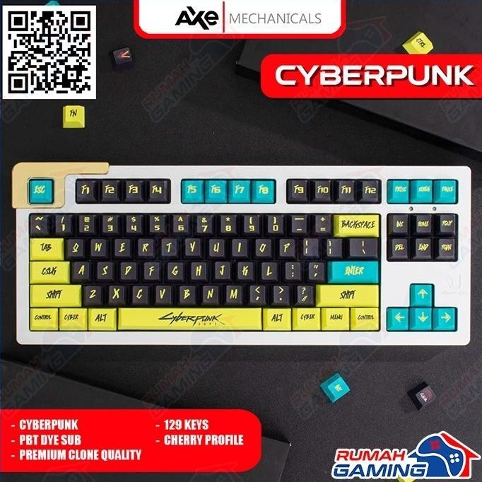 Promo Terbatas Keycap - Keycaps - Cherry - Cyberpunk Yellow - Pbt - Dye Sub