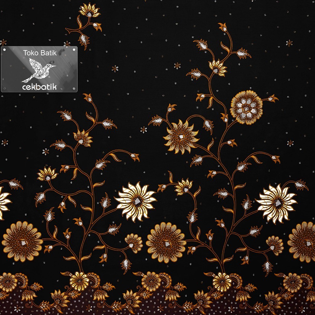 Kain Batik - Motif Pesona Batik Bunga - Bunga Hitam Manis V91