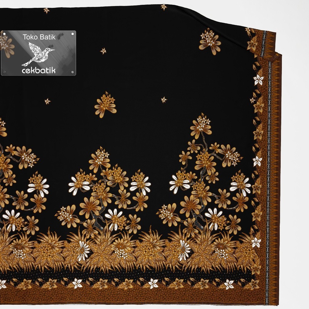 Kain Batik Motif Pesona Batik Bunga Bunga Hitam Manis V9