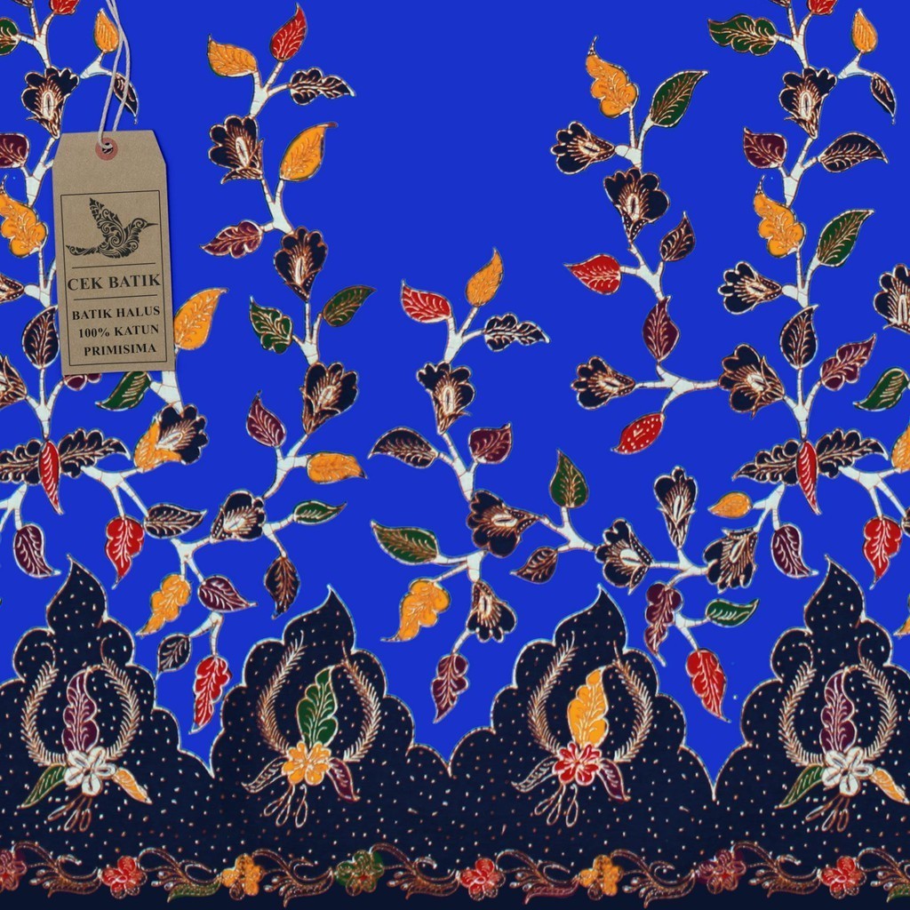 Kain Batik - Motif Pesona Bunga Madura Manis (Biru)