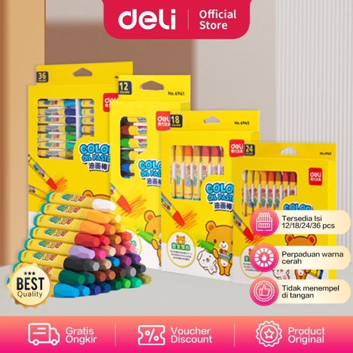 

Terbatas Deli 6963 Crayon Oil Pastel 24 Colors Trendi