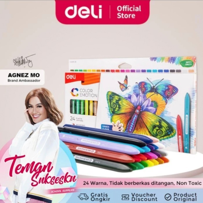 

Cantik Deli Krayon Sekolah / School Crayon - 24C Tangan Bersih Ec20020 Hemat