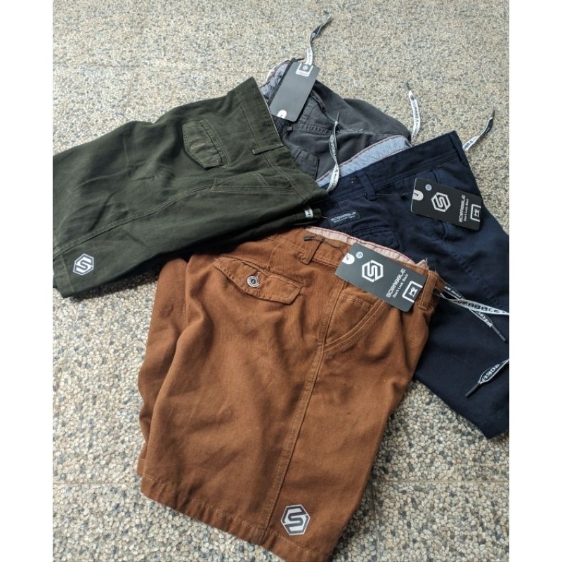 PREMIUM DRILL celana pendek atas lutut santai pria distro pria original scrabble