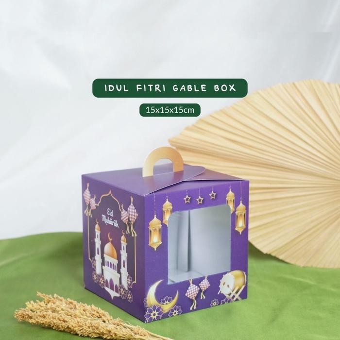 

Gable Box Eid Mubarak Isi 2 Toples Bulat 500Gr Kotak Parcel Kue Kering 096