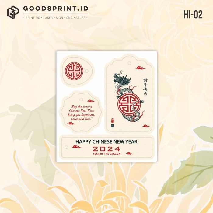 ------] Hangtag Imlek Hiasan Tag Imlek Hangtag Ivory Tebal Hampes Imlek