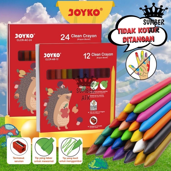 

Cuci Gudang Krayon Bersih Clean Crayon Joyko 12 Warna Dan 24 Warna Hot Sale