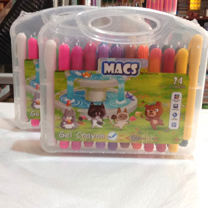 

Hemat Krayon Macs Gel Crayon 24 Color/Warna Aman Mudah Dibersihkan Washable Murah