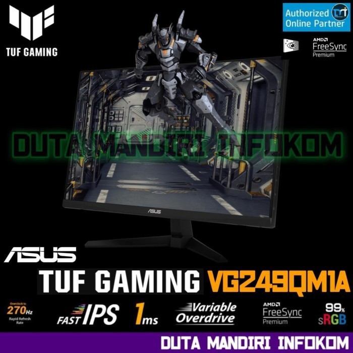 Terlaris Asus Tuf Gaming Vg249Qm1A 23.8" - Fhd Ips 270Hz Oc 1Ms G-Sync Monitor Promo Terbaru