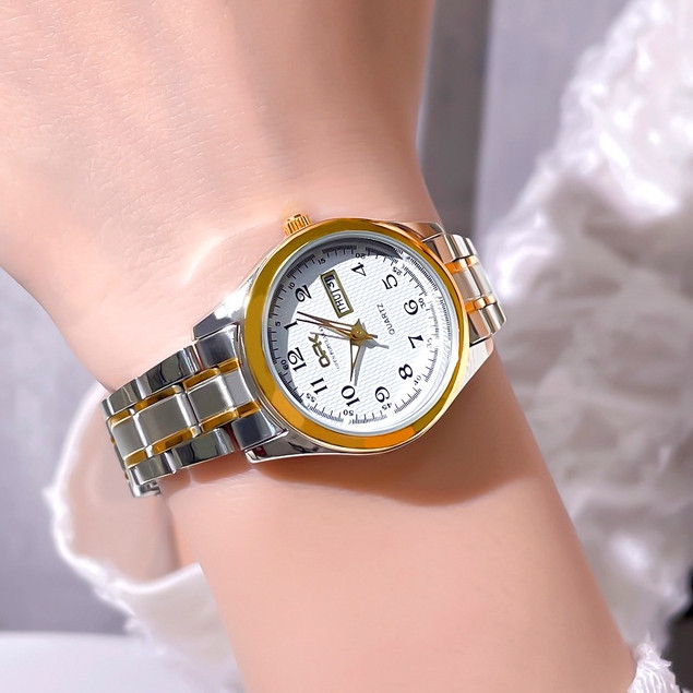 [ONLINE EXCLUSIVE] OPK Jam Tangan Wanita Original Anti Tahan Air Luminous Stainless Steel Women