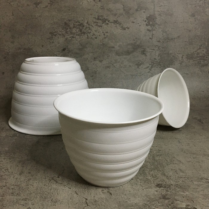 +++++] Pot Tawon/Pot Bunga Sarang Lebah 15 Putih/Pot Bunga Murah Plastik SR