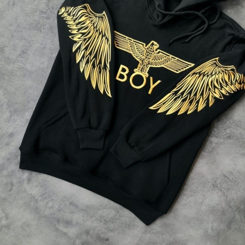 [ONLINE EXCLUSIVE] SWEATER HOODIE BOY LONDON HITAM AUTHENTIC GOLD