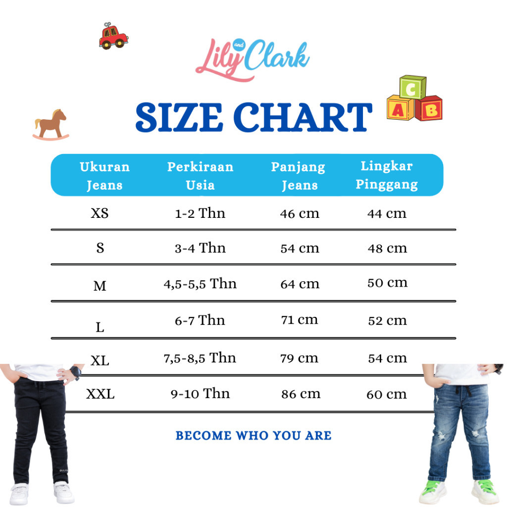 [SVT COLLECTIONS] LILY AND CLARK Celana jeans anak warna Hitam panjang model Basic JB03 Bold V2