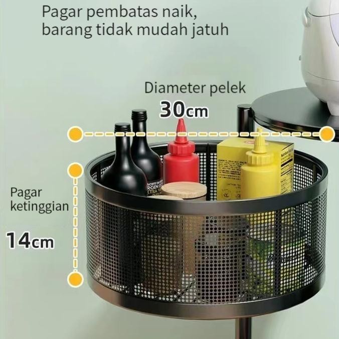 HIGHLINE RAK TROLI SUSUN PUTAR BESI DAPUR SERBAGUNA TINGKAT MODEL